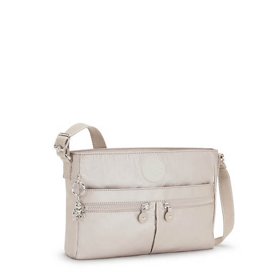 Bolsos Cruzados Kipling New Angie Metallic Beige | MX 1199XY